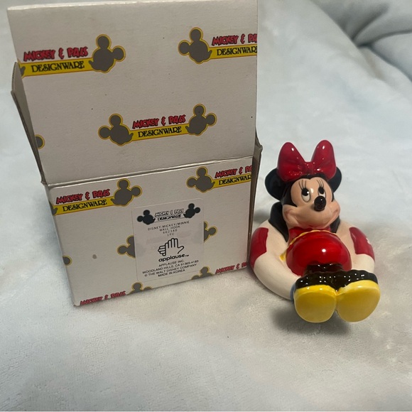 Vintage Disney Minnie and Mickey Mouse Wall Hooks/Figurines, Designware/Applause - Picture 7 of 8